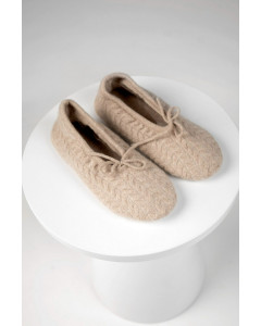 Bellecote cashmere slippers, oat