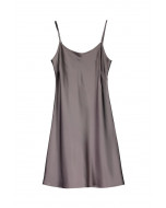 Marina silk nightdress, S-XL, frosty grey