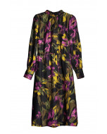 Mary silk dress, XS-XL, flower bright 