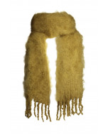Aurora kid mohair scarf, 35x160cm, ecru olive
