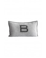 B-logo cushion cover, 30x50, light grey/grey
