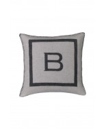 B-logo cushion cover, 50x50cm, l.grey/grey