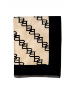 BB-chain velour beach towel, 100x180cm, sand/black
