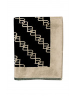 BB-chain velour beach towel, 100x180cm, black/sand