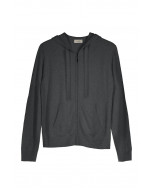 Lausanne cashmere hoodie, XS-XL, charcoal melange