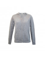 Lausanne cashmere hoodie, grey melange