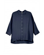 Lila linen shirt, XS-XL, horizon blue