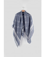 Cannes jaquard scarf, 140x140cm, french navy