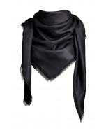 Coco logo scarf w lurex, 140x140cm, black