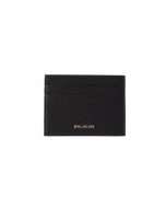 Cole card holder, natural grain leather, black/gold