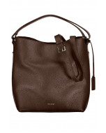 Eyleen bucket bag, natural grain leather, brown