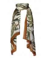 Foglia silk scarf, 65x190cm, almond