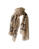 Hazel printed logo scarf, 65x195cm, beige