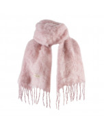 Kid mohair scarf, 35x160cm, silver pink
