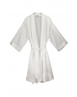 Marbel silk robe, S-L, ivory