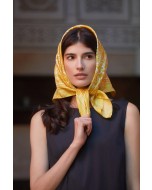 Mirage silk scarf, saffron yellow