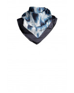 Naomi silk scarf, 90x90cm, navy leo