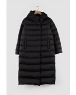 New York hooded down coat, black