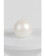 Velvet ball candle, pearl