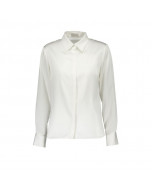 Malene button-up silk shirt, ivory