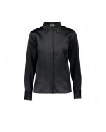 Malene button-up silk shirt, black