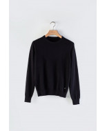 Elle O-neck sweater, black