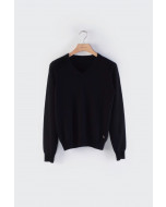 Elle V-neck sweater, black